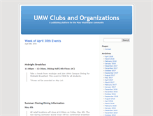 Tablet Screenshot of clubs.umwblogs.org